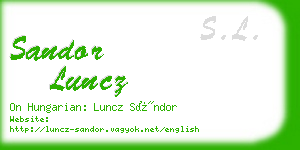 sandor luncz business card